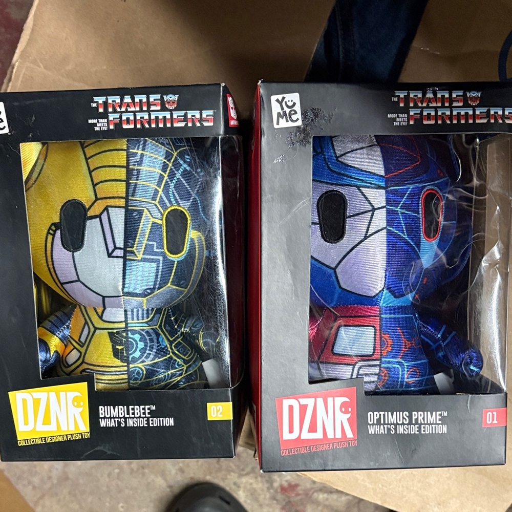Transformers DZNR Bumblebee and Optimus Prime Plush Set